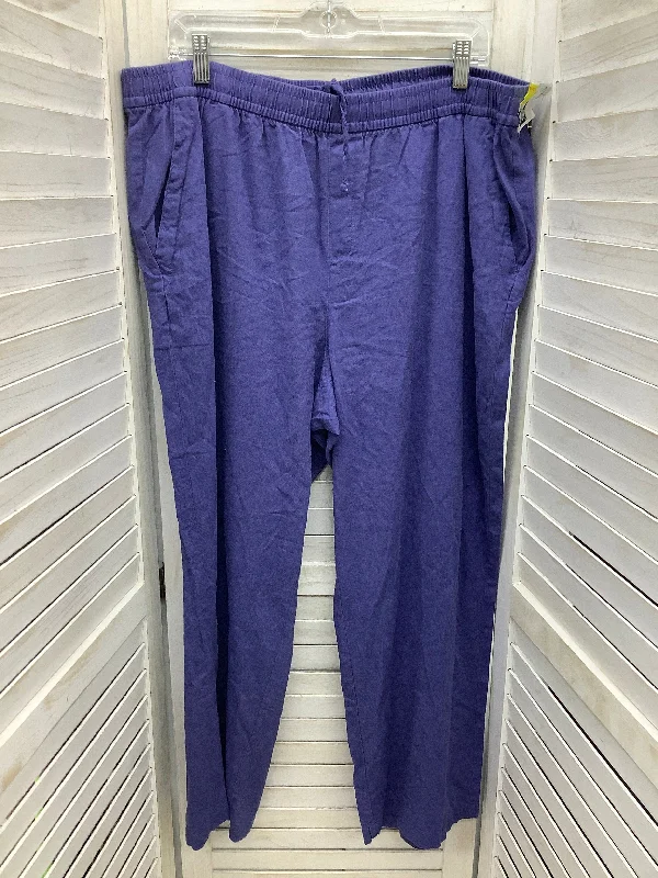 Tailored khaki pants for smart casual attire -Pants Linen By Old Navy In Blue, Size: Xl