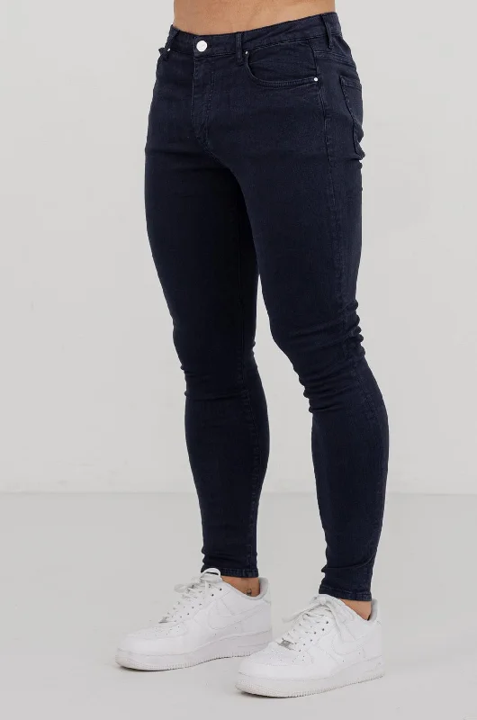 Back Pocket Jeans for Design -SKINNY FIT JEANS - NAVY