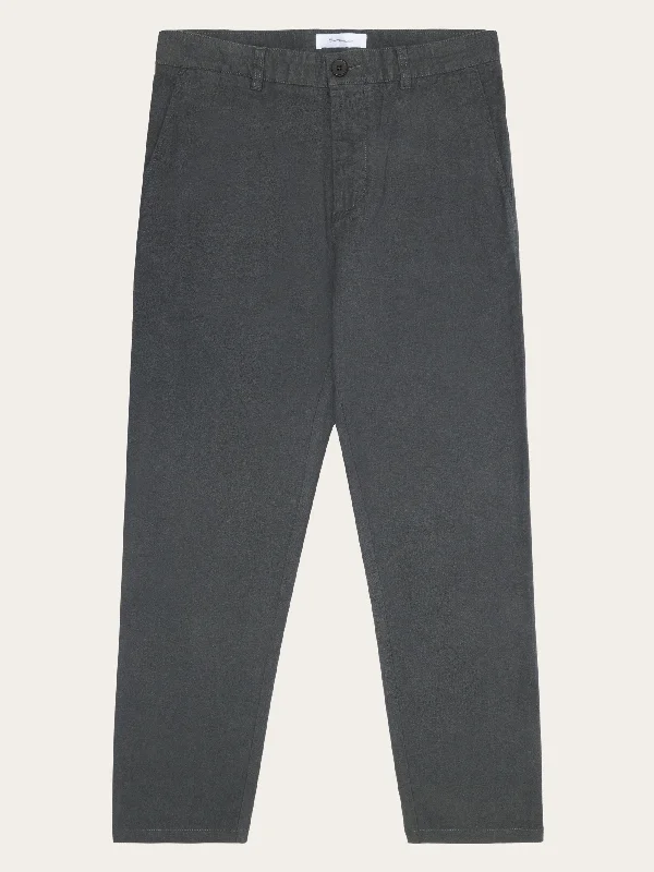 Retro bell-bottom pants for 70s-inspired fashion -CHUCK regular flannel chino pants - Gray Pinstripe