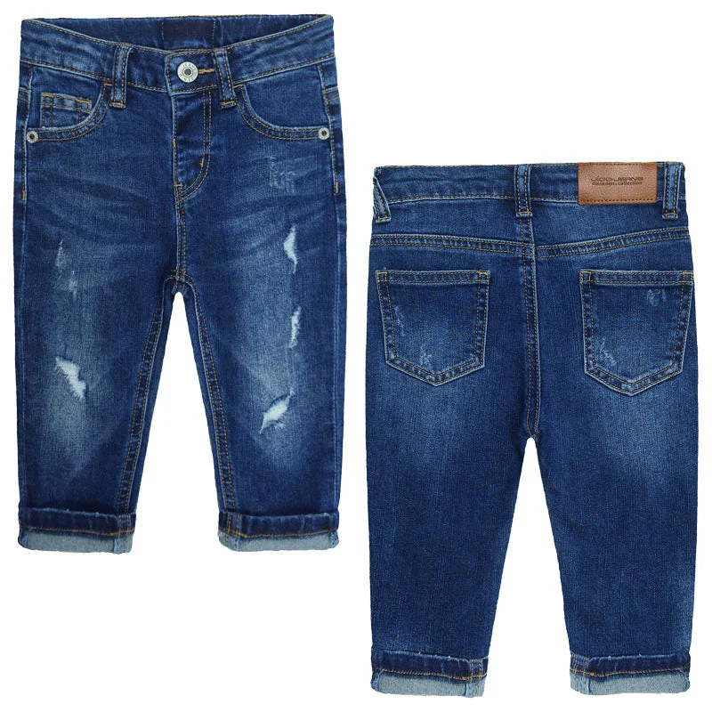 Shorts Jeans for Hot Days -Elastic Band Baby Girl Boy Ripped Jeans