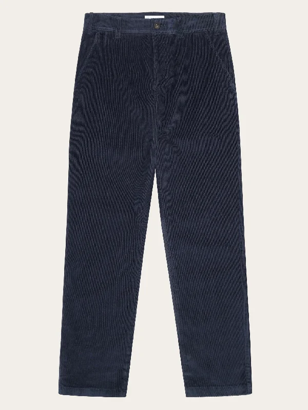 Quick-dry pants for active sports enthusiasts -Organic Cotton Chuck Corduroy Pants GOTS - Night Sky