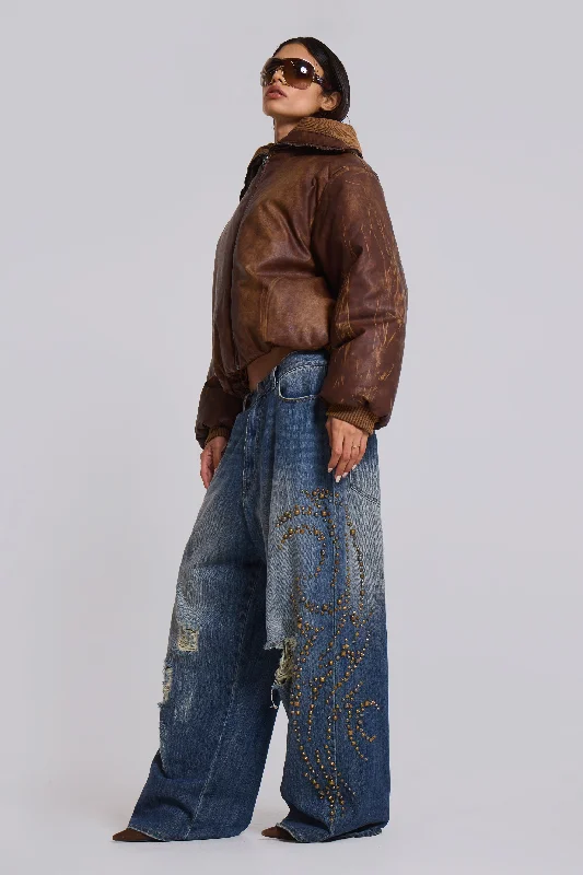 Acid Wash Jeans for Vintage -Tattoo Stud XL Colossus Jeans