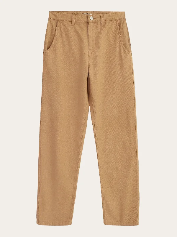 Quick-dry pants for active sports enthusiasts -CALLA tapered canvas pant - Kelp melange