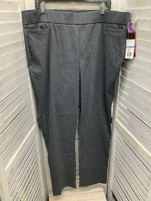 Designer leather pants for high-fashion nightwear -Pants Chinos & Khakis By Kim Rogers In Grey, Size: 20w