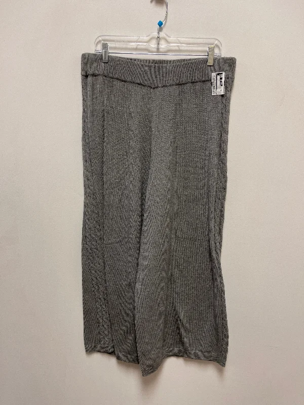 Retro bell-bottom pants for 70s-inspired fashion -Pants Lounge By Cupio In Grey, Size: Xl