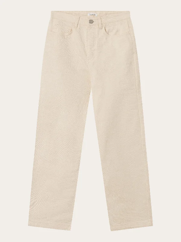 Cozy sweatpants pants for lazy Sunday mornings -CHLOE barrel high-rise twill 5-pocket pants - Buttercream