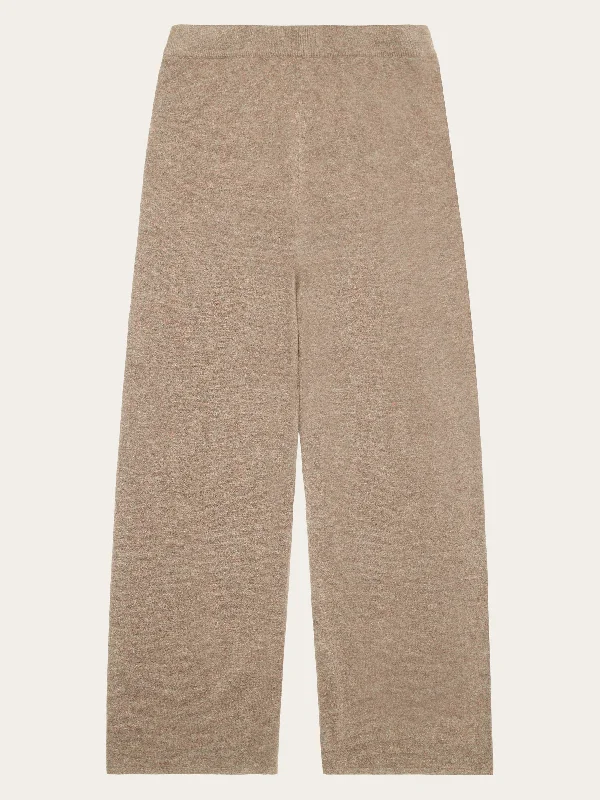 Stylish cropped pants for warm season trends -POSEY wide mid-rise knitted pants - RWS - Kelp melange