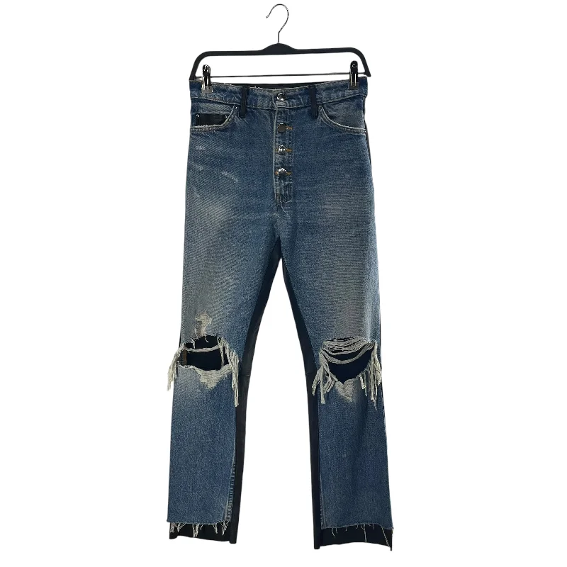 Anniversary Jeans for Special -AMIRI/Skinny Pants/26/Denim/IDG/blu wash distressed leather bk