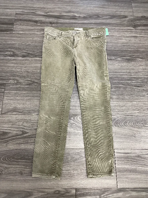 Vintage high-waisted pants for nostalgic wardrobe charm -Pants Corduroy By Free People In Green, Size: 26