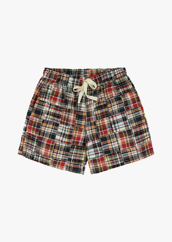 Stylish summer shorts for women with fun prints and comfortable waistbands-Smiling Madras Shorts