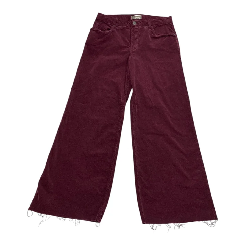 Cozy fleece pants for cold winter nights -Pants Wide Leg By Kut In Maroon, Size: 6