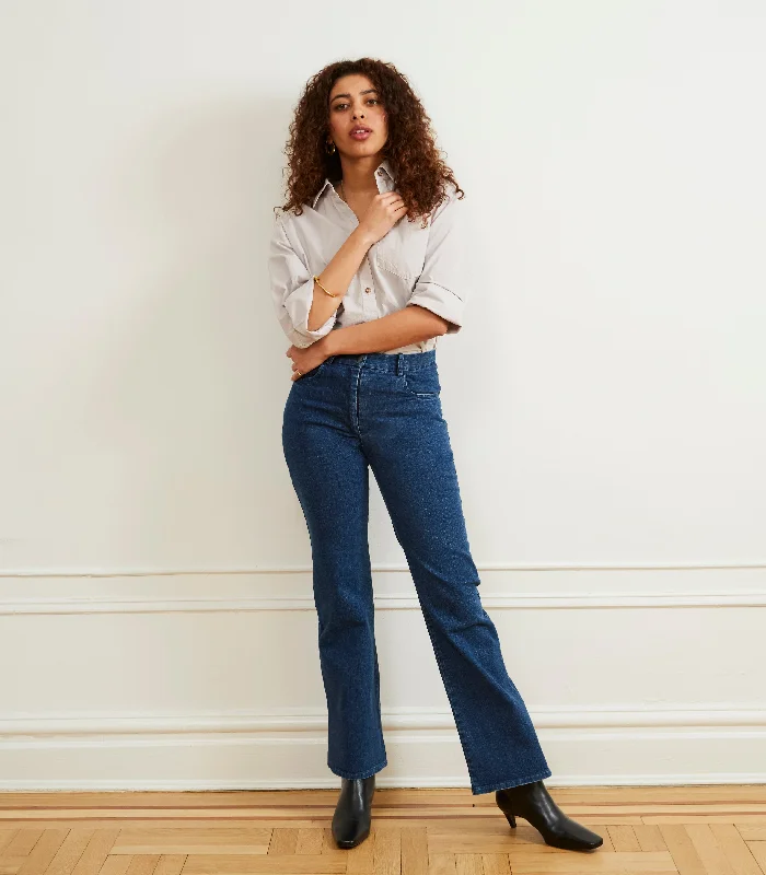 Affordable Jeans for Budget -Marie Flare Leg Jeans - Dark Indigo