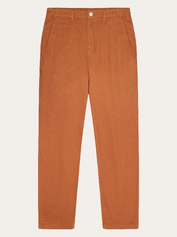 Athletic track pants for running training days -CALLA tapered mid-rise twill workwear pants - GOTS/Vegan - Mocha Bisque