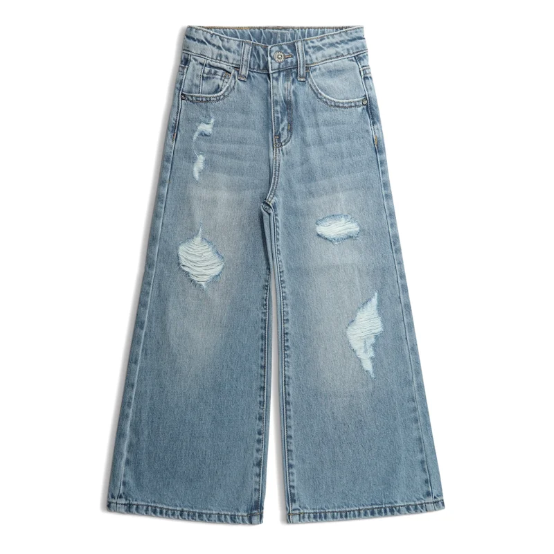 Anniversary Jeans for Special -Flare Little Big Girl Ripped Wide Leg Soft Jeans Pants