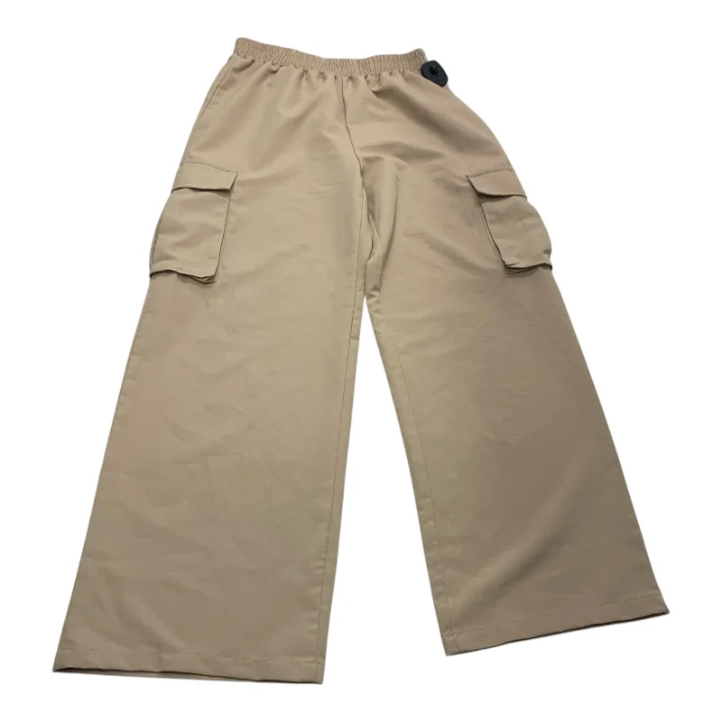 Cozy fleece pants for cold winter nights -Pants Cargo & Utility By Shein In Tan, Size: M