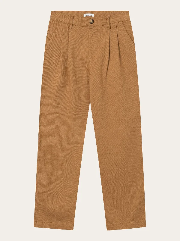 Lightweight cargo pants for summer camping trips -POSEY wide high-rise twill pants - Brown Sugar