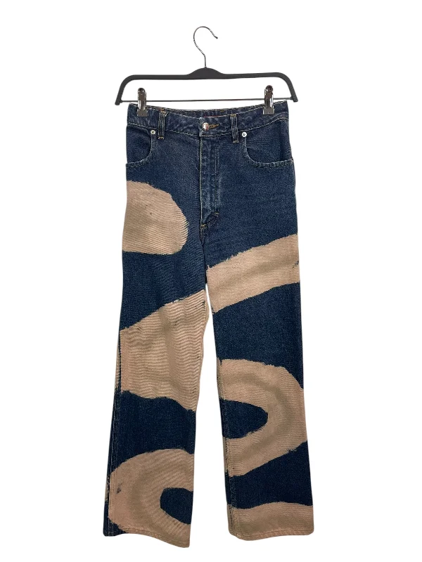 Fashion Jeans for Trendsetter -ECKHAUS LATTA/Wide Leg Pants/24/All Over Print/Denim/BLU/High-waisted/Pink Print