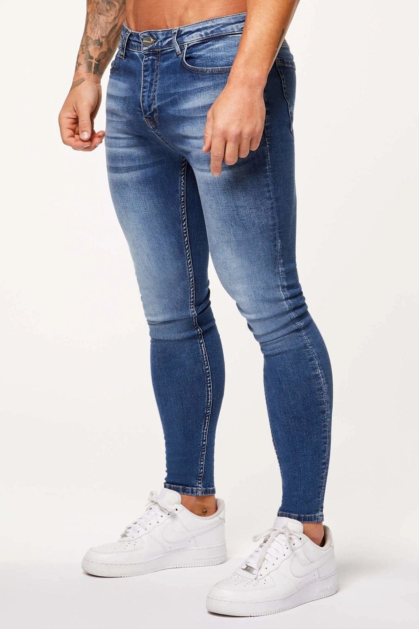 Faded Jeans for Laid-back -SKINNY FIT JEANS - HERITAGE BLUE