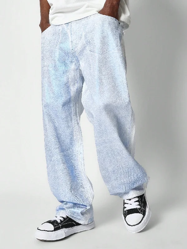 Cycling Jeans for Biking -Loose Fit Pant With Trompe L'oeil Print