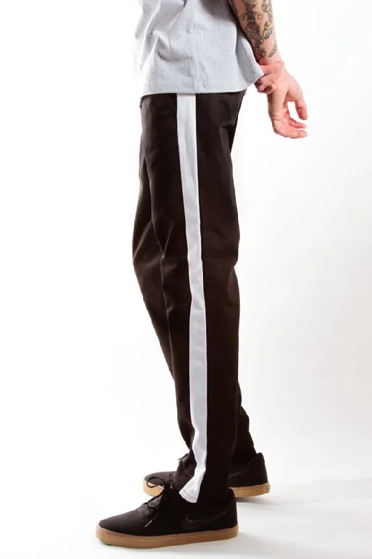 Designer leather pants for high-fashion nightwear -BLACK/WHITE | RACER CHINO