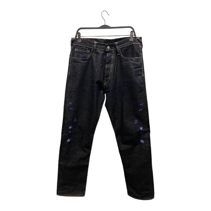 Slim Boyfriend Jeans for Hybrid -EVISU/Pants/32/Denim/BLK/BLU FLOWERS BACK POCKET