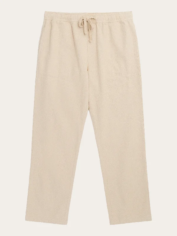 Quick-dry pants for active sports enthusiasts -FIG loose crushed cotton pants - GOTS/Vegan - Light feather gray