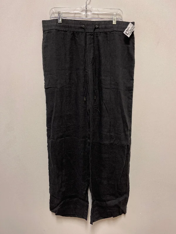 Lightweight culottes pants for summer fashion flair -Pants Linen By James Perse In Black, Size: Xl