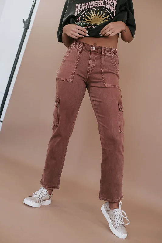 Hunting Jeans for Woods -Collin Cargo Denim, Red Brick Vervet