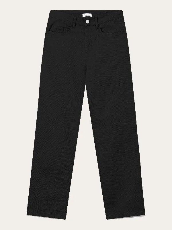 Soft jogger pants for relaxed weekend lounging -CHLOE barrel high-rise twill 5-pocket pants - Black Jet