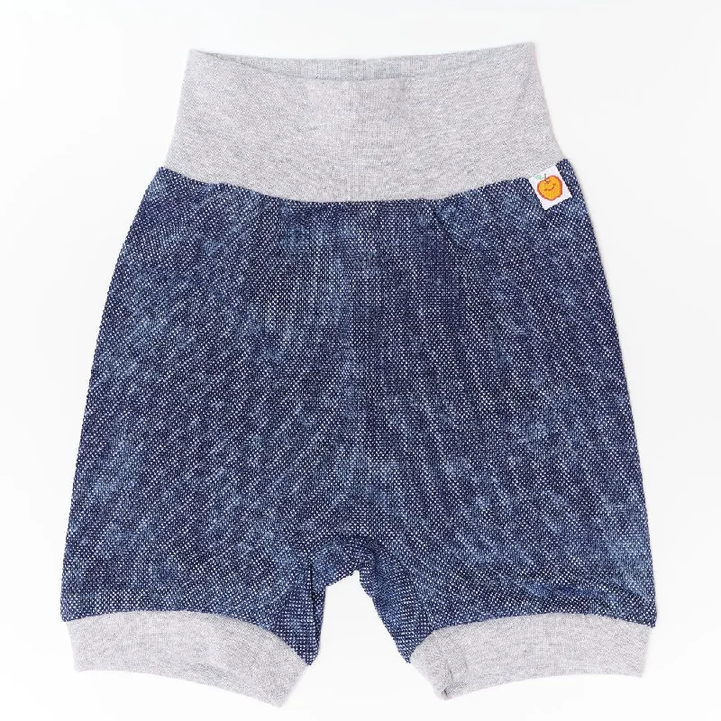 Stylish summer shorts for women with fun prints and comfortable waistbands-Baby Shorts "Pique Jeans/Grey"