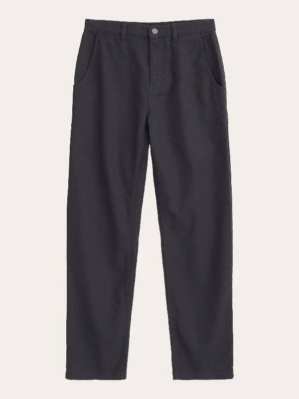 Stylish flare pants for retro party looks -CALLA tapered canvas pant - Black Jet