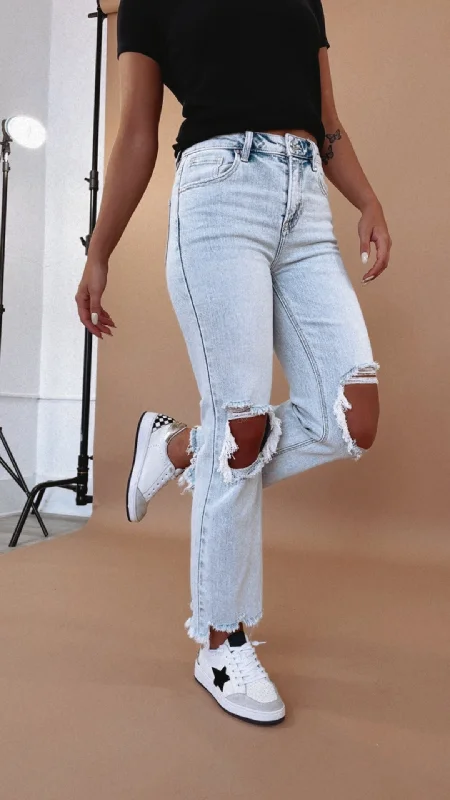 Printed Jeans for Pattern -Stevie Straight Leg Jean, Acid Light RISEN