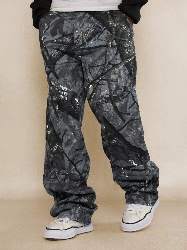 Back Pocket Jeans for Design -Loose Fit All Over Printed Cargo Pant