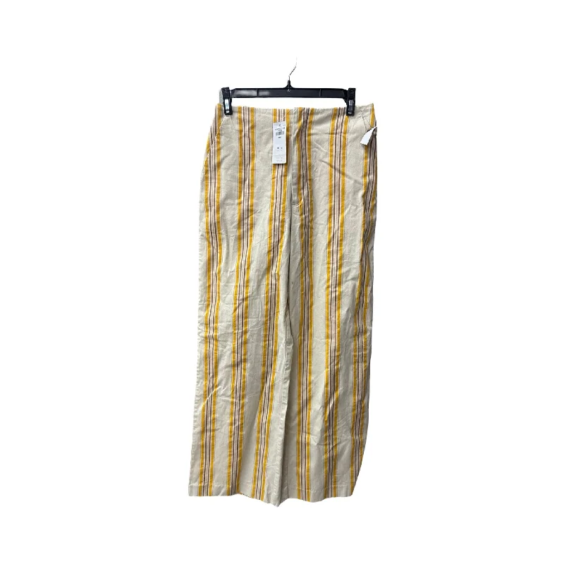 Designer skinny pants for luxury fashion flair -Pants Wide Leg By Abercrombie And Fitch In Striped Pattern, Size: S