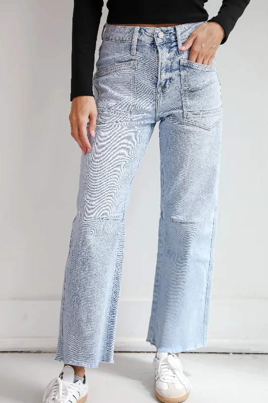 Father's Day Jeans for Present -Kate Light Wash Super High Rise Barrel Jeans