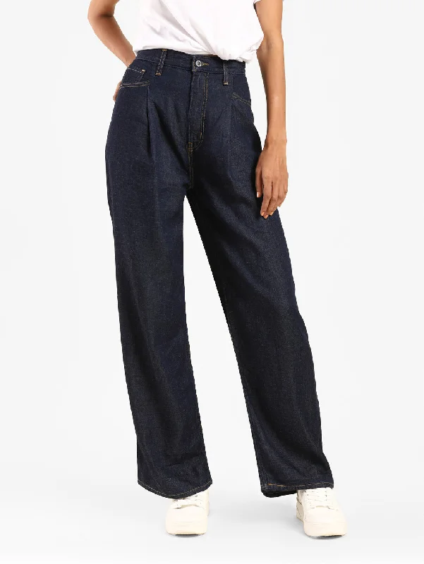 Raw Hem Jeans for Trendy -Levi's x Deepika Padukone Pleated High Loose