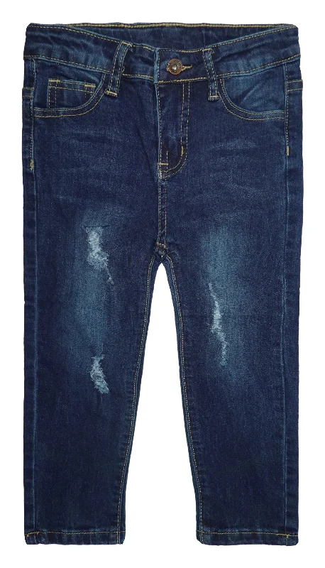 Acid Wash Jeans for Vintage -Big Boys Elastic Band Ripped Stretchy Soft Slim Denim Pants Jeans