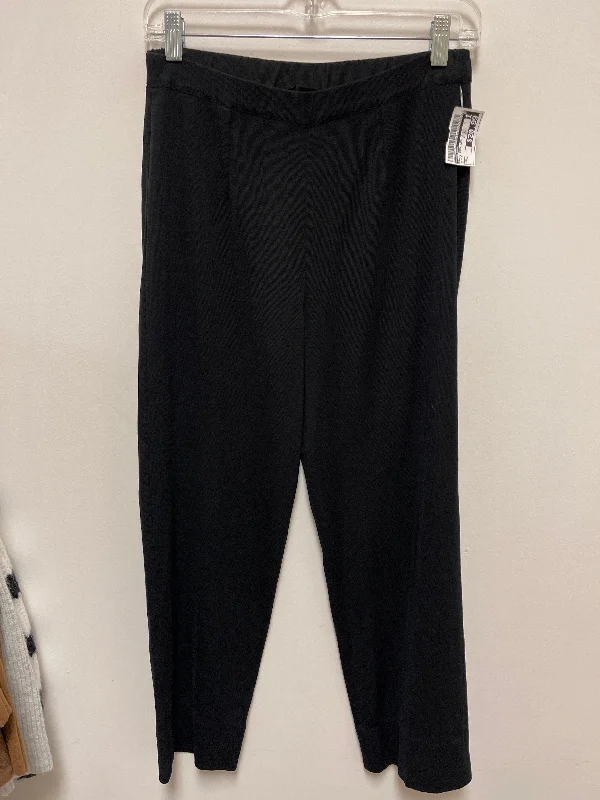 Cozy sweatpants pants for lazy Sunday mornings -Pants Wide Leg By Ming Wang In Black, Size: S