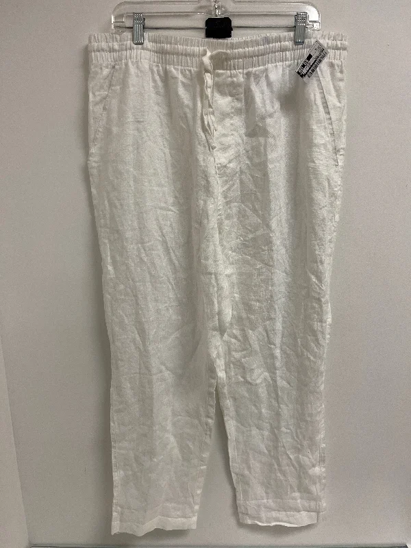 Breathable linen pants for hot summer days -Pants Linen By Cotton On In White, Size: 2x