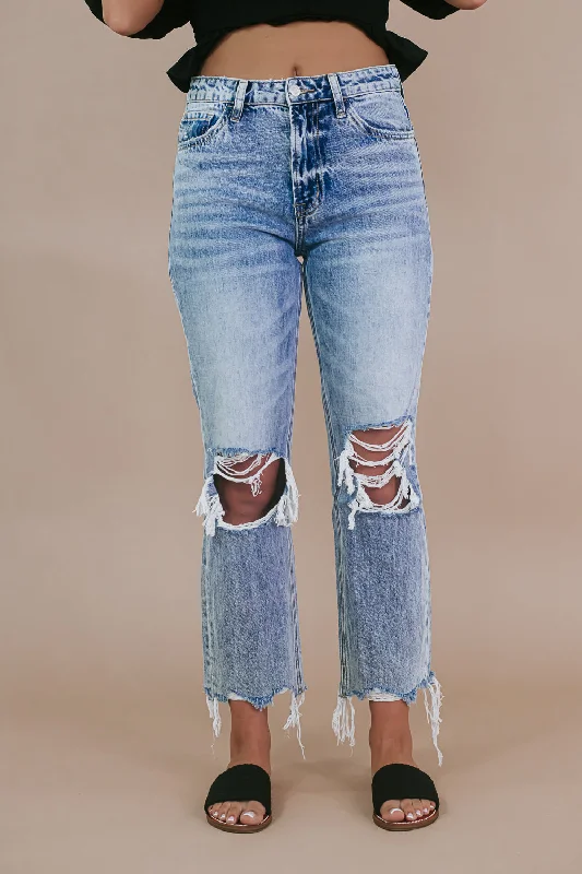 Shorts Jeans for Hot Days -Eli Straight Leg Jean, Light Wash VERVET