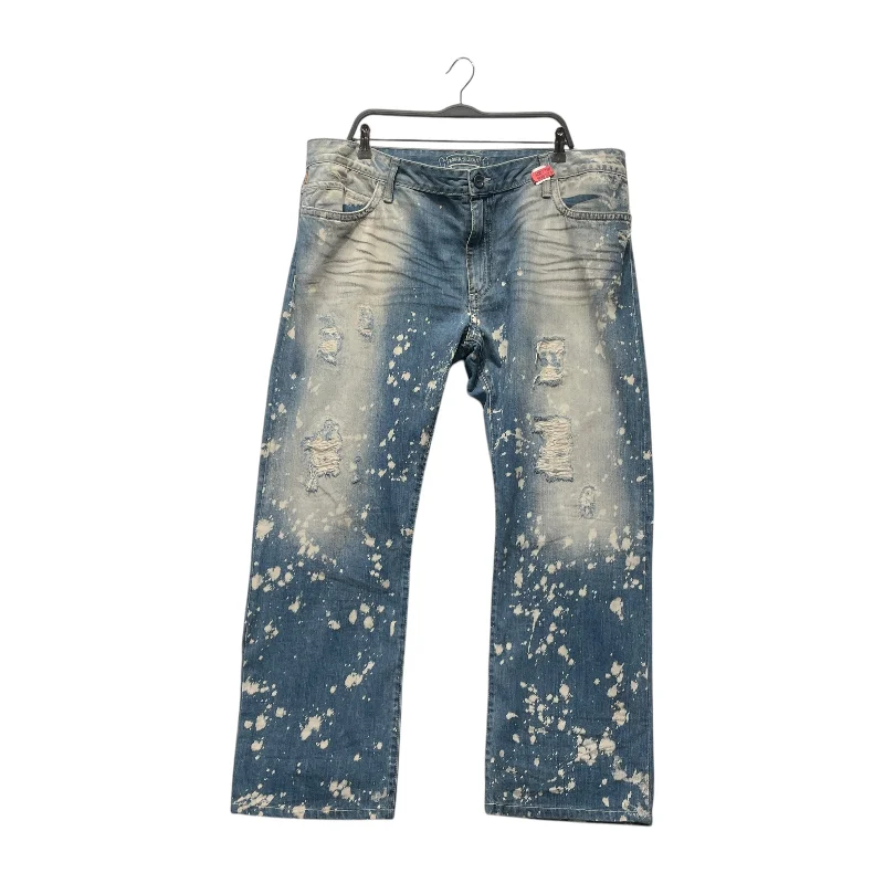 Embroidered Jeans for Detail -ROBIN'S JEAN/Straight Pants/42/Denim/NVY/acid wash