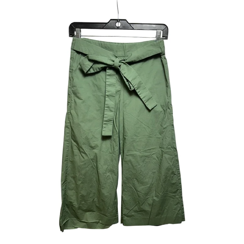 Quick-dry pants for active sports enthusiasts -Tie Belt Pants Cropped By J. Crew In Green, Size: 0