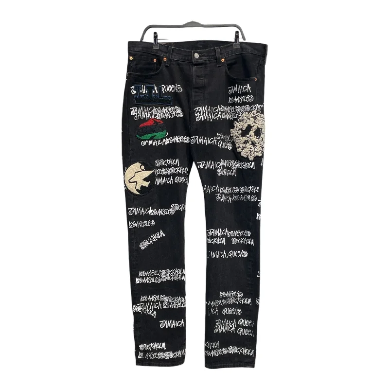 Hunting Jeans for Woods -DENIM TEARS/STUSSY/OUR LEGACY/Straight Pants/36/Denim/BLK/Graphic/TTL 501