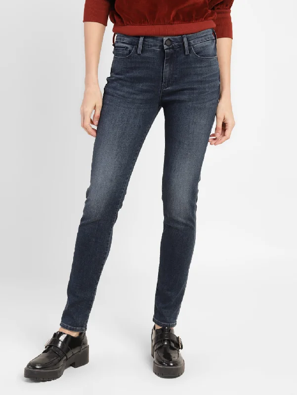 Leather Trim Jeans for Luxury -Women's Mid Rise 711 Skinny Fit Jeans