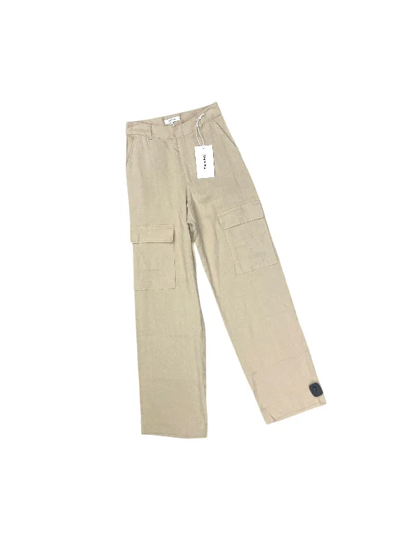 Casual drawstring pants for effortless home relaxation -Pants Cargo & Utility By Frame In Beige, Size: 2