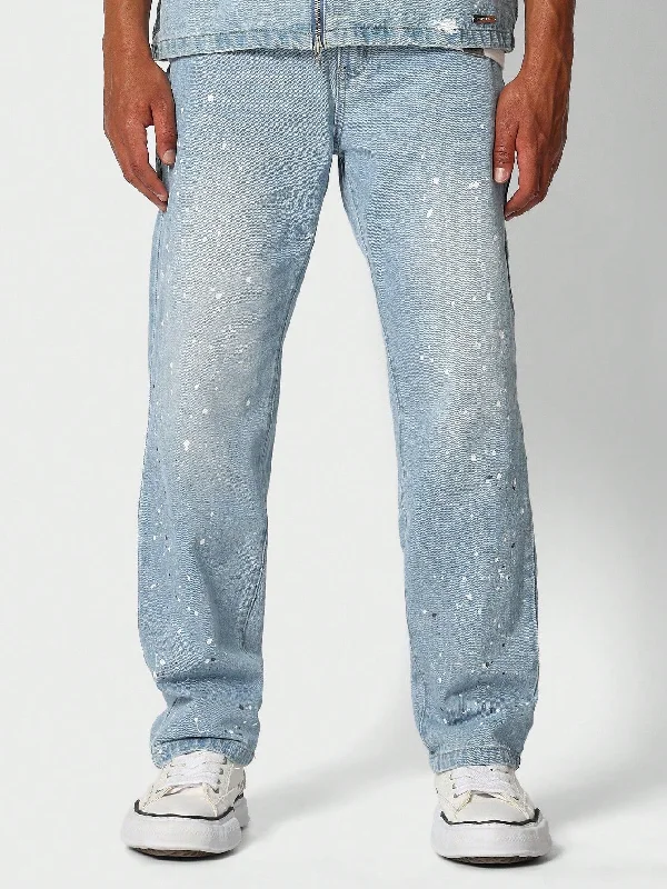 Valentine's Day Jeans for Romantic -Straight Fit Jean With Paint Print