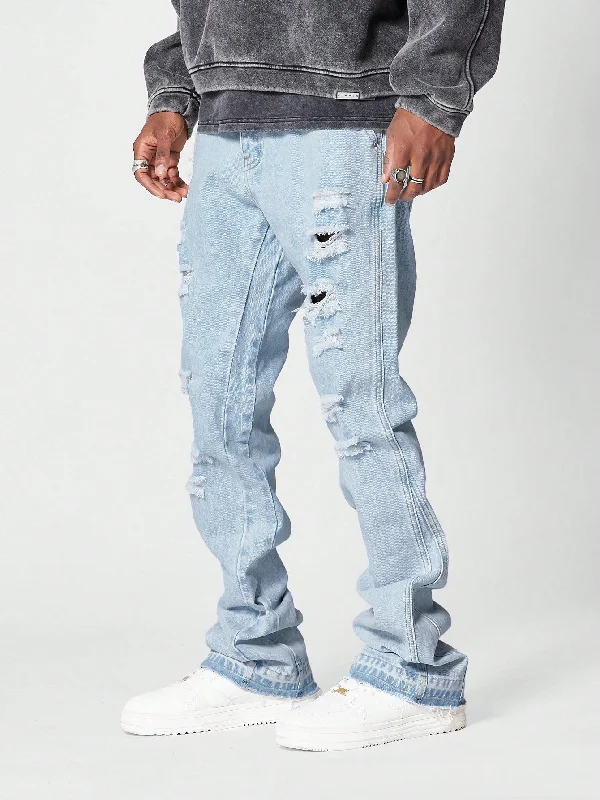 Shopping Jeans for Convenient -Flare Fit Distressed Jean