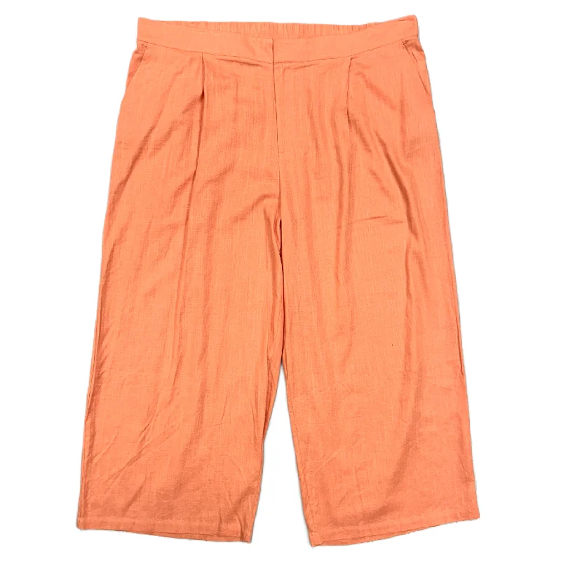 Relaxed cotton pants for breezy casual days -Pants Wide Leg By Eloquii In Orange, Size: 26