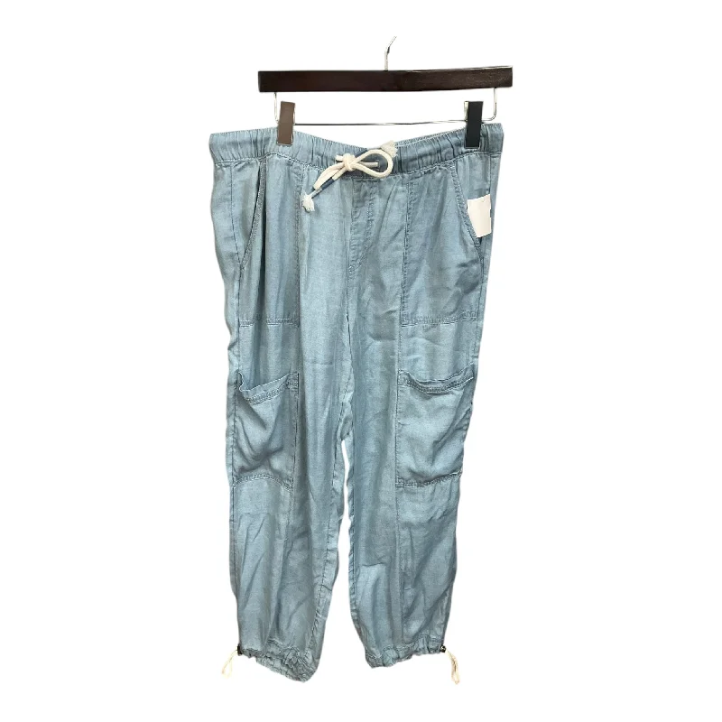 Multi-pocket pants for organized travel convenience -Pants Joggers By Nicole Miller In Blue, Size: L