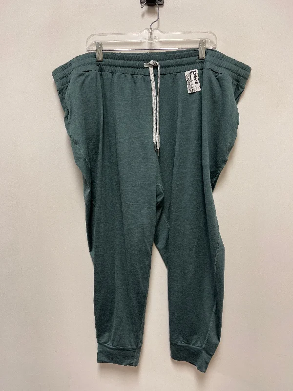 Warm flannel pants for chilly morning lounging -Pants Lounge By Clothes Mentor In Green, Size: 3x